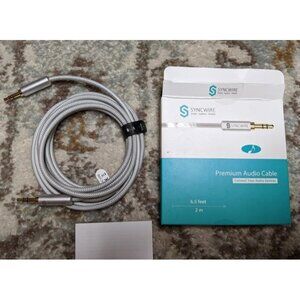 New Long Aux Cable 6.5Ft- Auxiliary Audio Cable for Headphones
